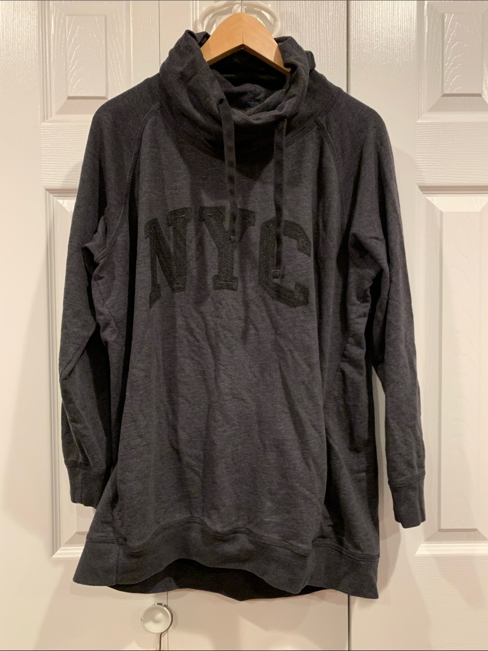 Black NYC Pullover Cowl Neck Sweater